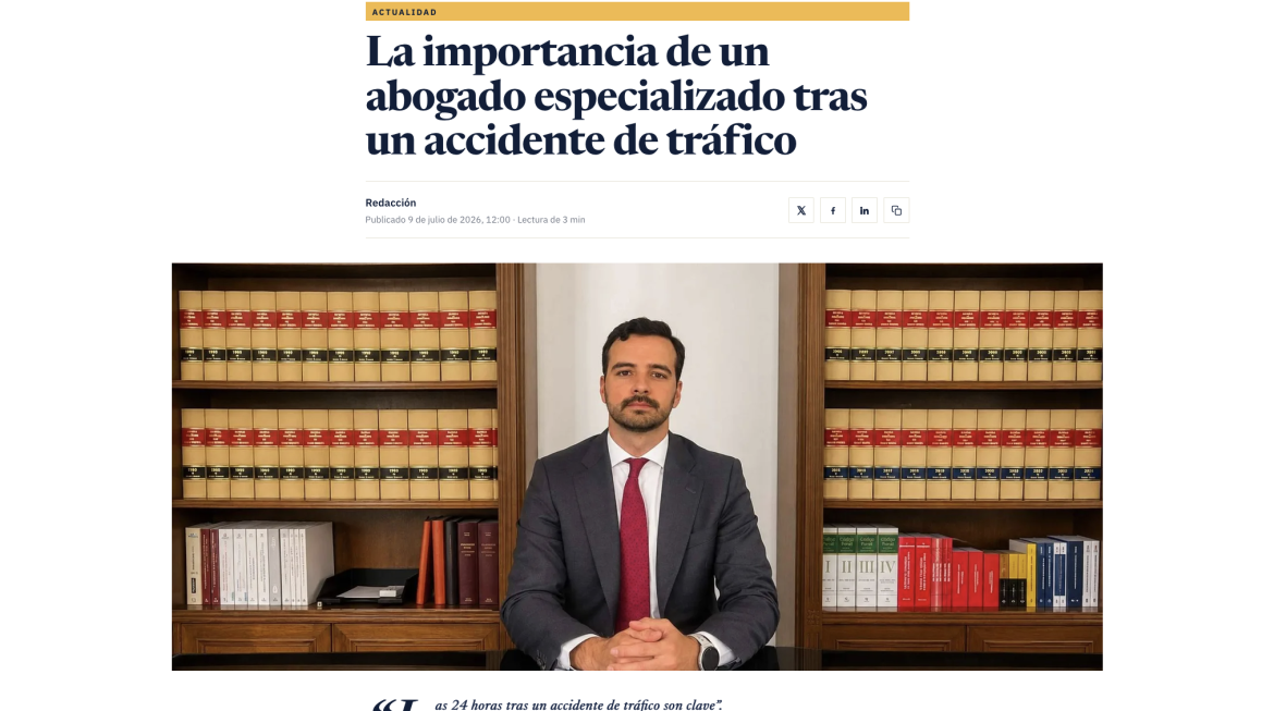 La importancia de un abogado especializado tras un accidente de tráfico.