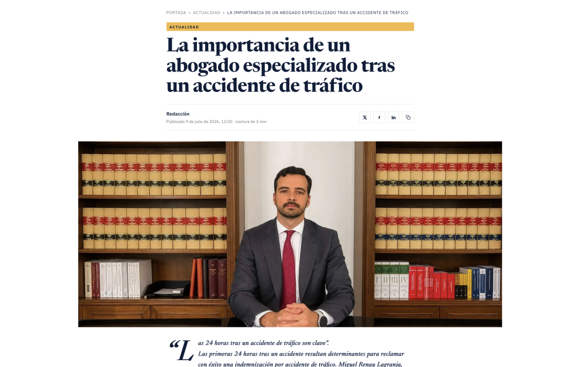 La importancia de un abogado especializado tras un accidente de tráfico.